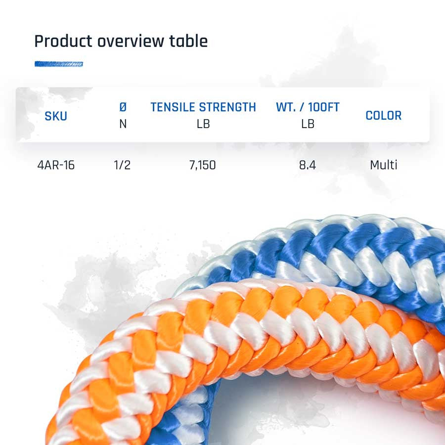 Pelican Rope Arborist-16 Green/White 1/2