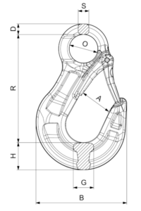 AMH / Cartec Stainless AISI 316 / Eye Sling Hook / Grade 60 – dimensions