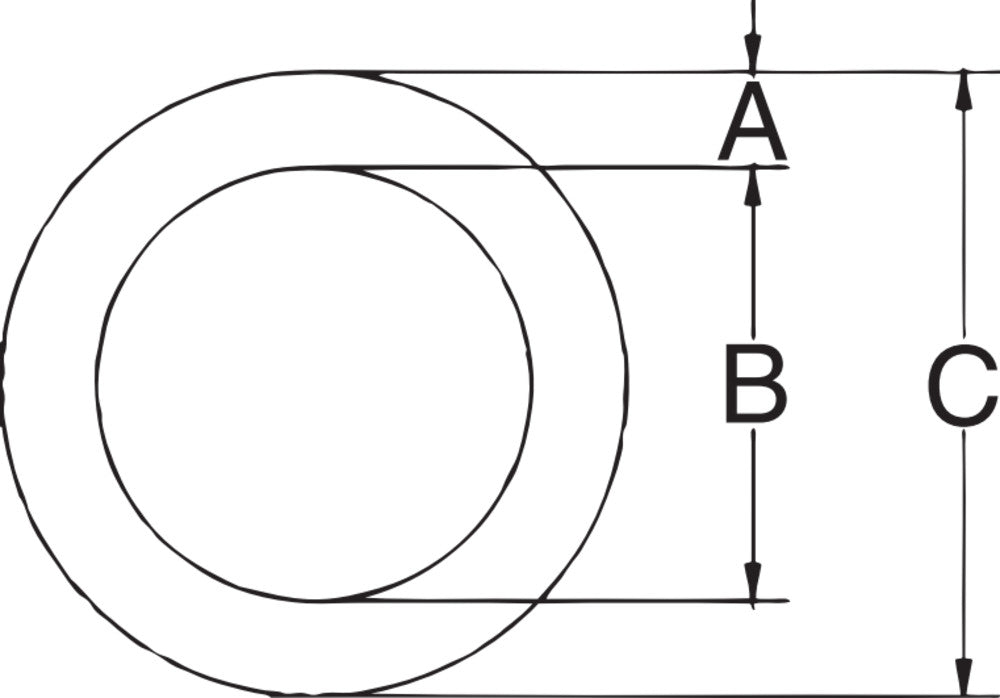 Crosby S-643 Weldless Ring dimensional diagram