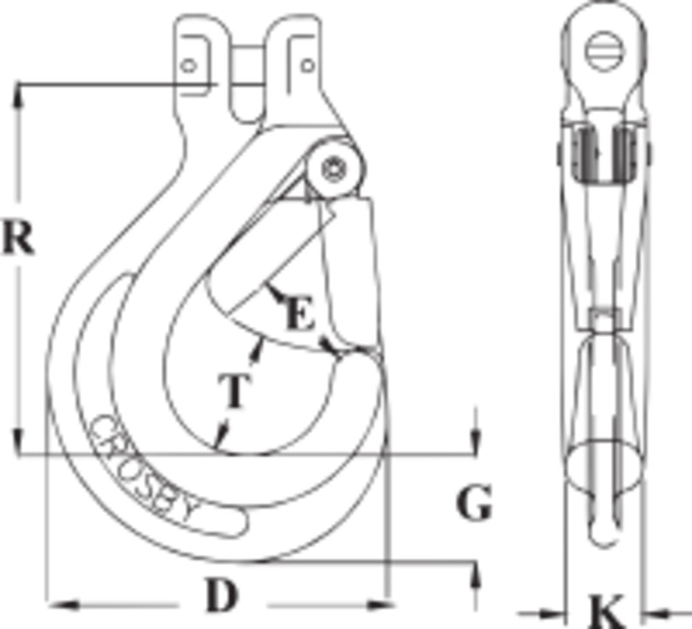 Crosby S-314A Grade 80 Clevis Sling Hook - Image 3
