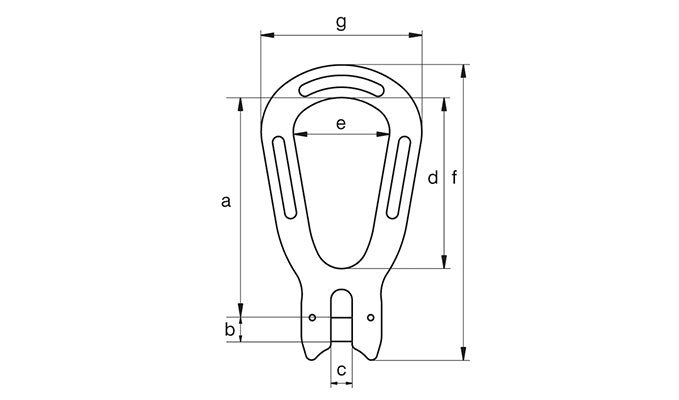 Green Pin MP Pear Shaped Link GR8 - dimensional diagram