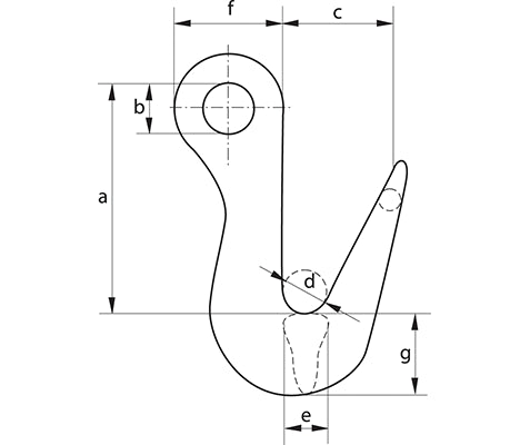 Green Pin P-6731 Pipe Line Hook dimension diagram