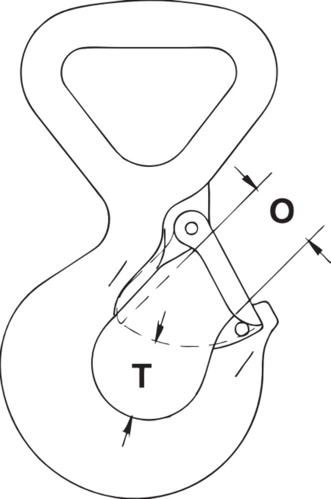 Crosby WSL-320A Synthetic Sling Hook dimensional diagram 2