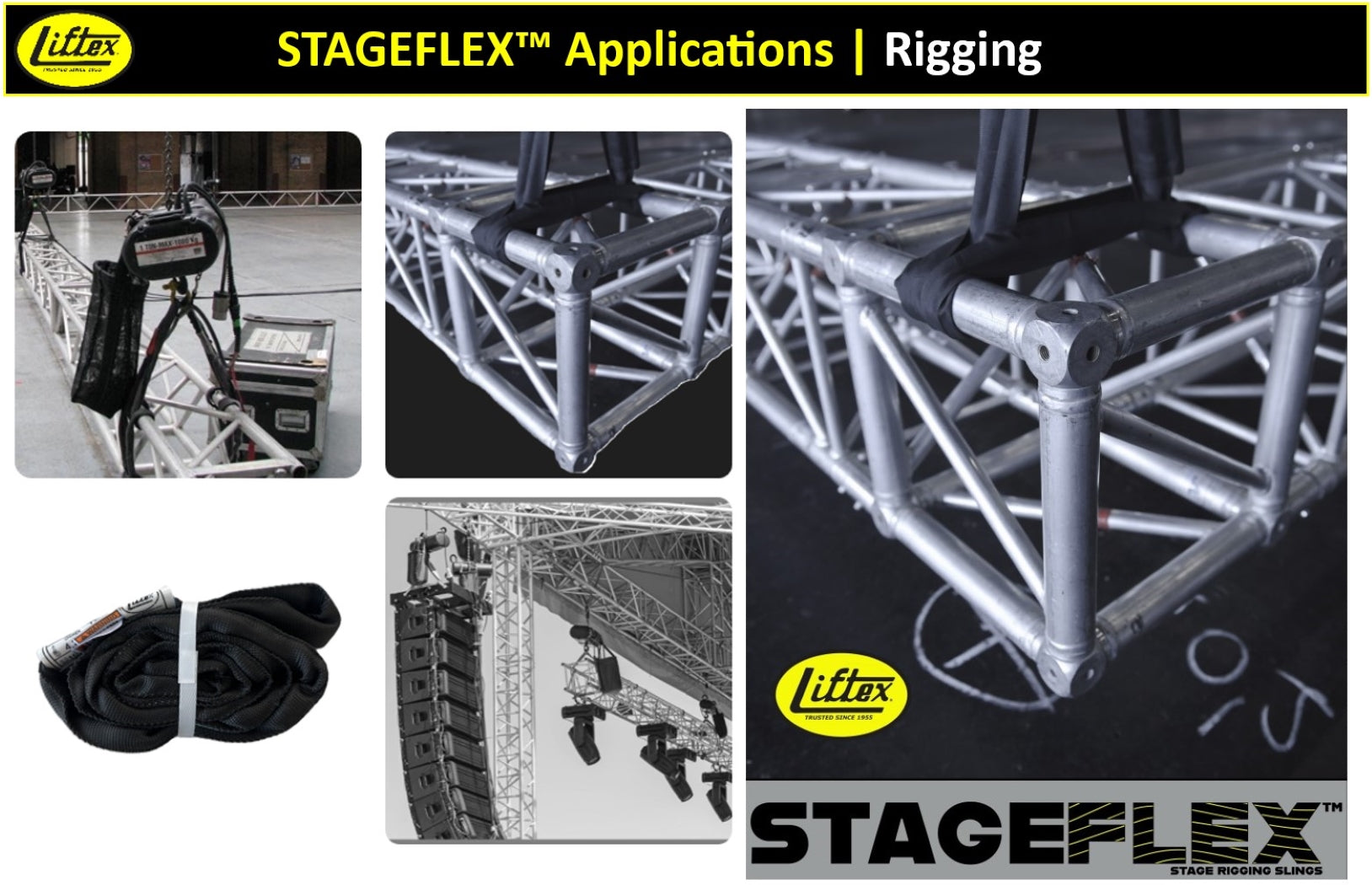 Liftex® / ENR1 / Black StageFlex™ Endless Round Sling / 2,600 lbs WLL