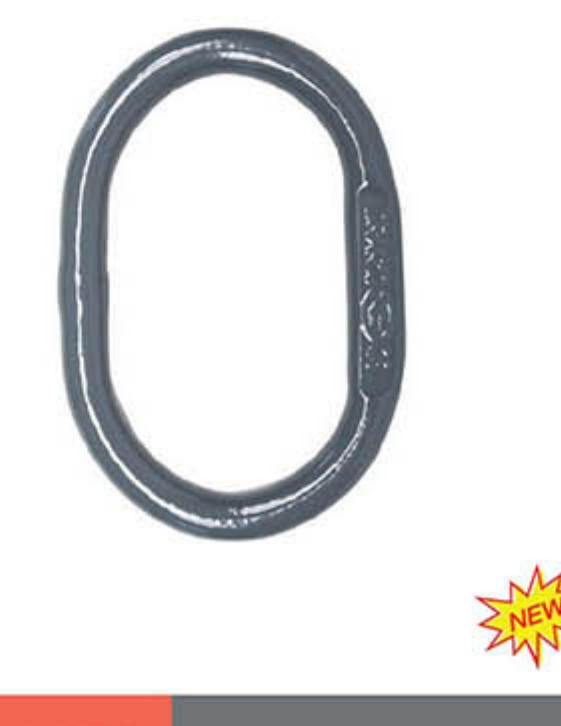 A Grade 80 Welded Master Link - line drawing (inside length/width, material dia)