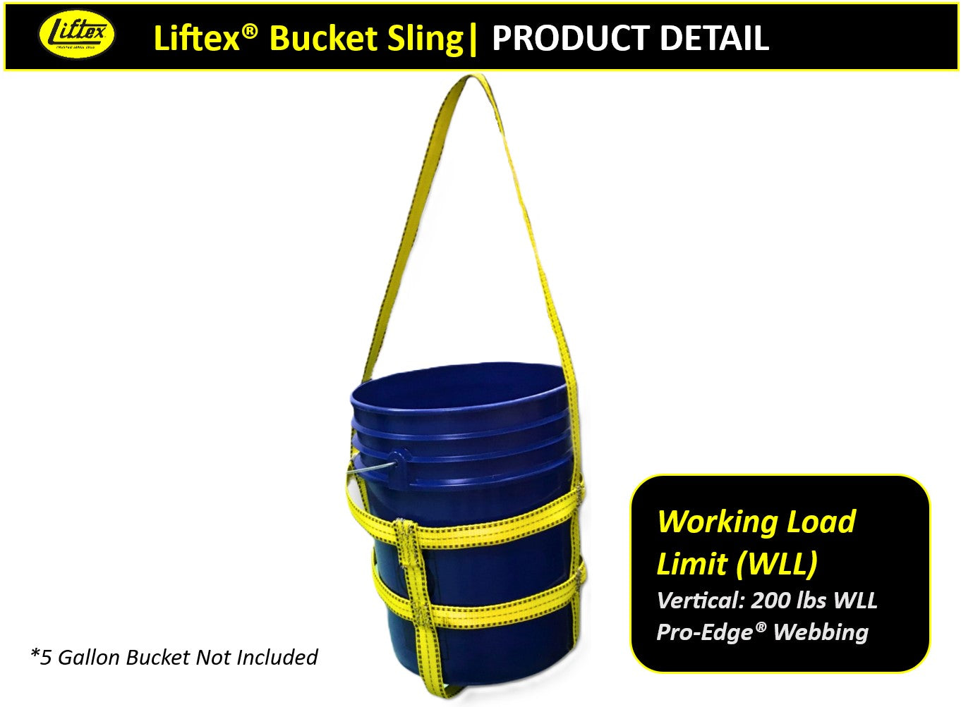 Liftex® / BS200PD / 5-Gallon Bucket Sling / 200 lbs. WLL