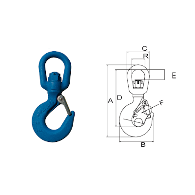 AMH / Cartec / Blue Classic Wire-Rope Hooks (Swivel, Eye & Ball-Bearing) / Alloy