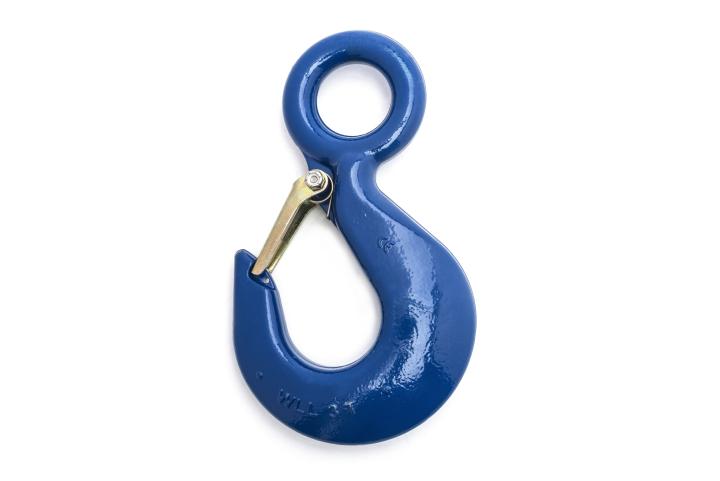Campbell Eye Hoist Hook with Latch - Galvanized Forged Steel