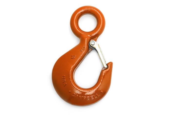 Campbell Alloy Eye Hoist Hook with Latch - Galvanized Forged Steel