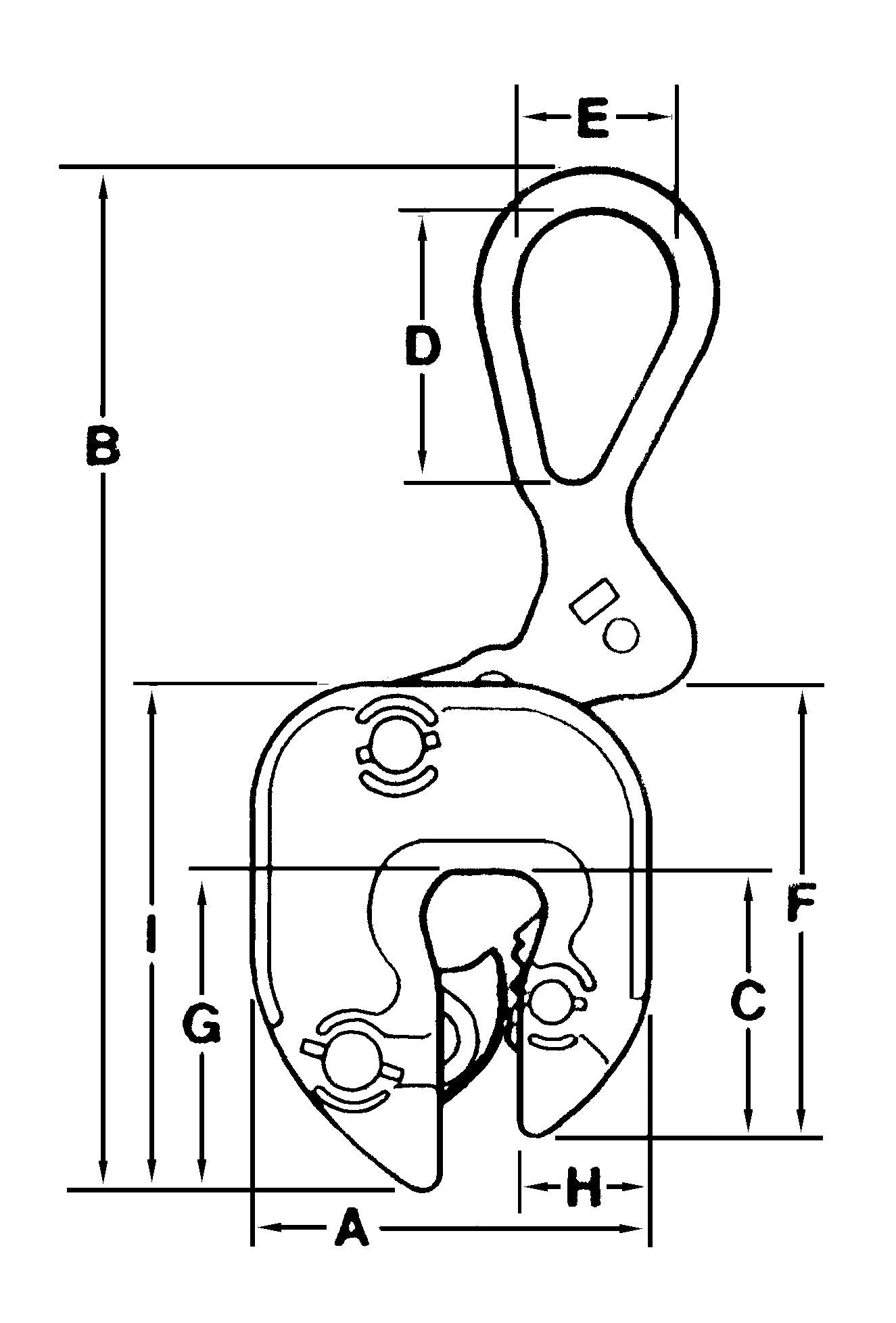 Campbell GX Plate Clamp - Dimensional Drawing