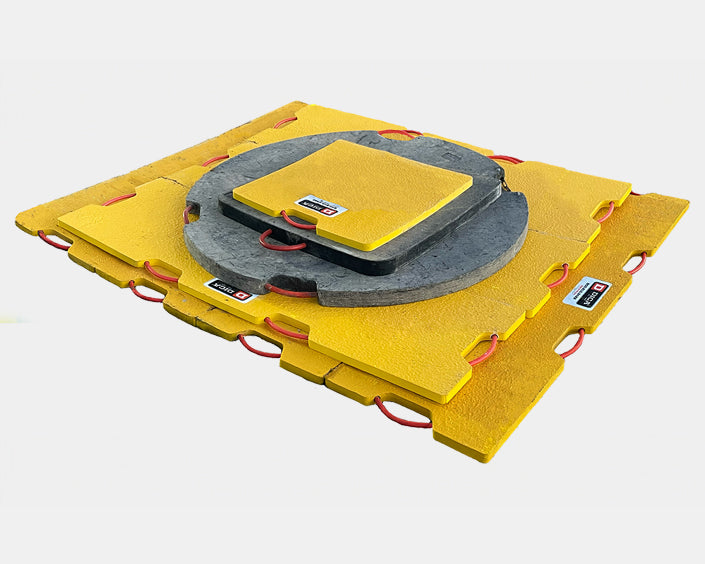 DICA FiberTech MultiPad system layers assembled into an engineered outrigger support stack