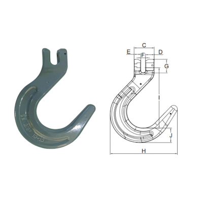 CFH Clevis Foundry Hook dimensional drawing