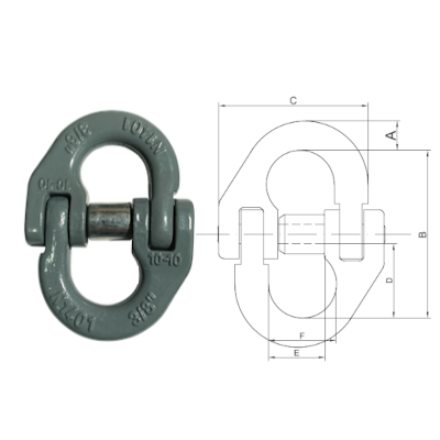 CLM Connecting Link dimensional drawing
