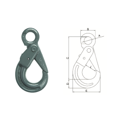 ESLH Eye Self-Locking Hook with Hidden Trigger dimensional drawing