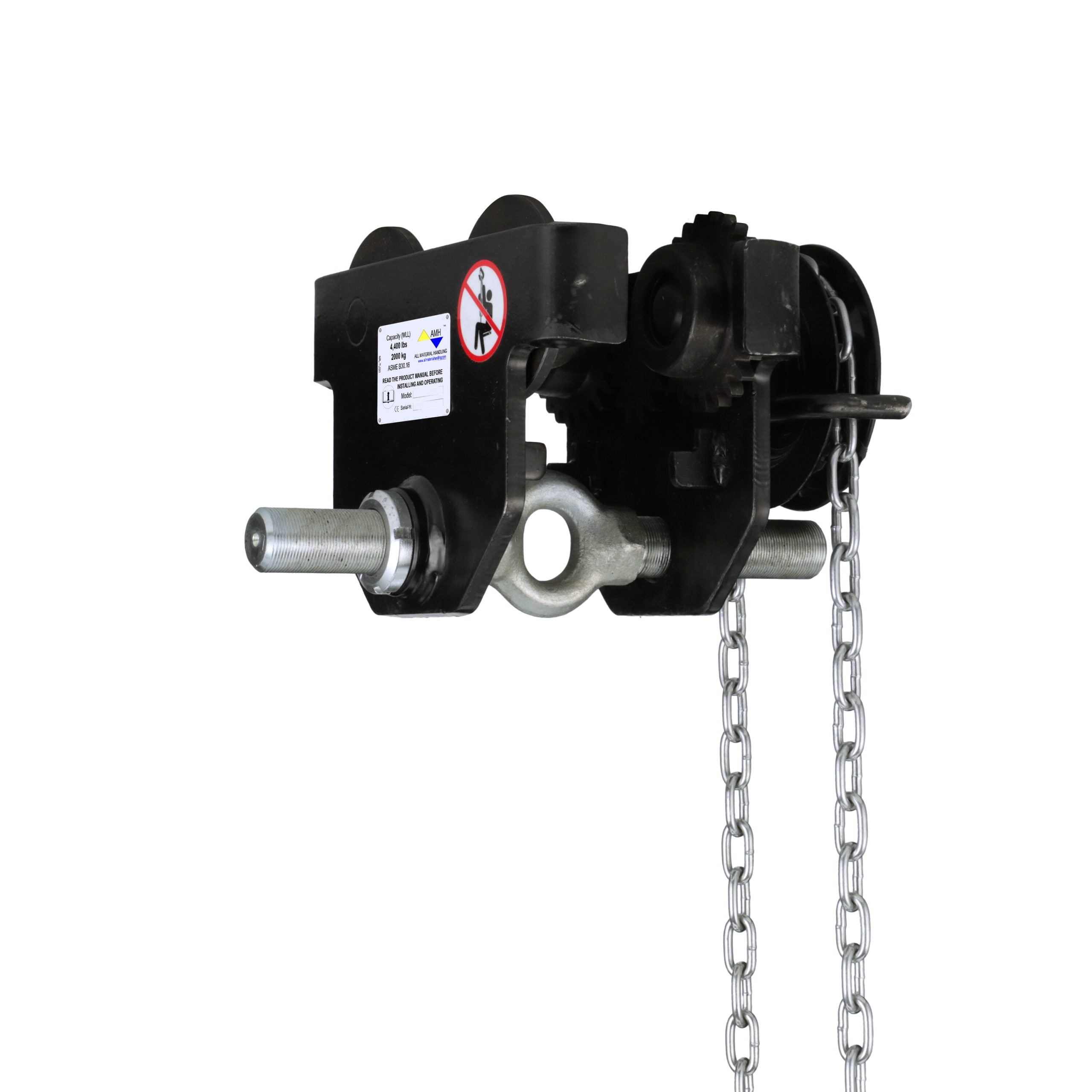 AMH GT-Series geared beam trolley on beam