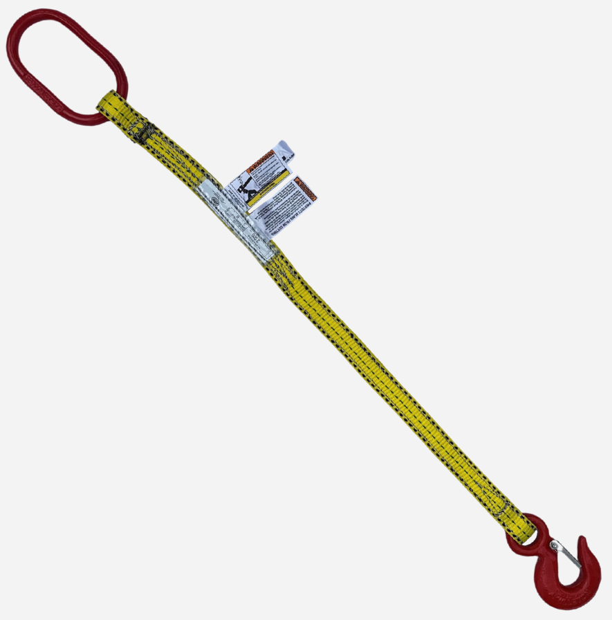 Liftex Single Leg Web Bridle Sling - Oblong Master Link Top, Sling Hook Bottom