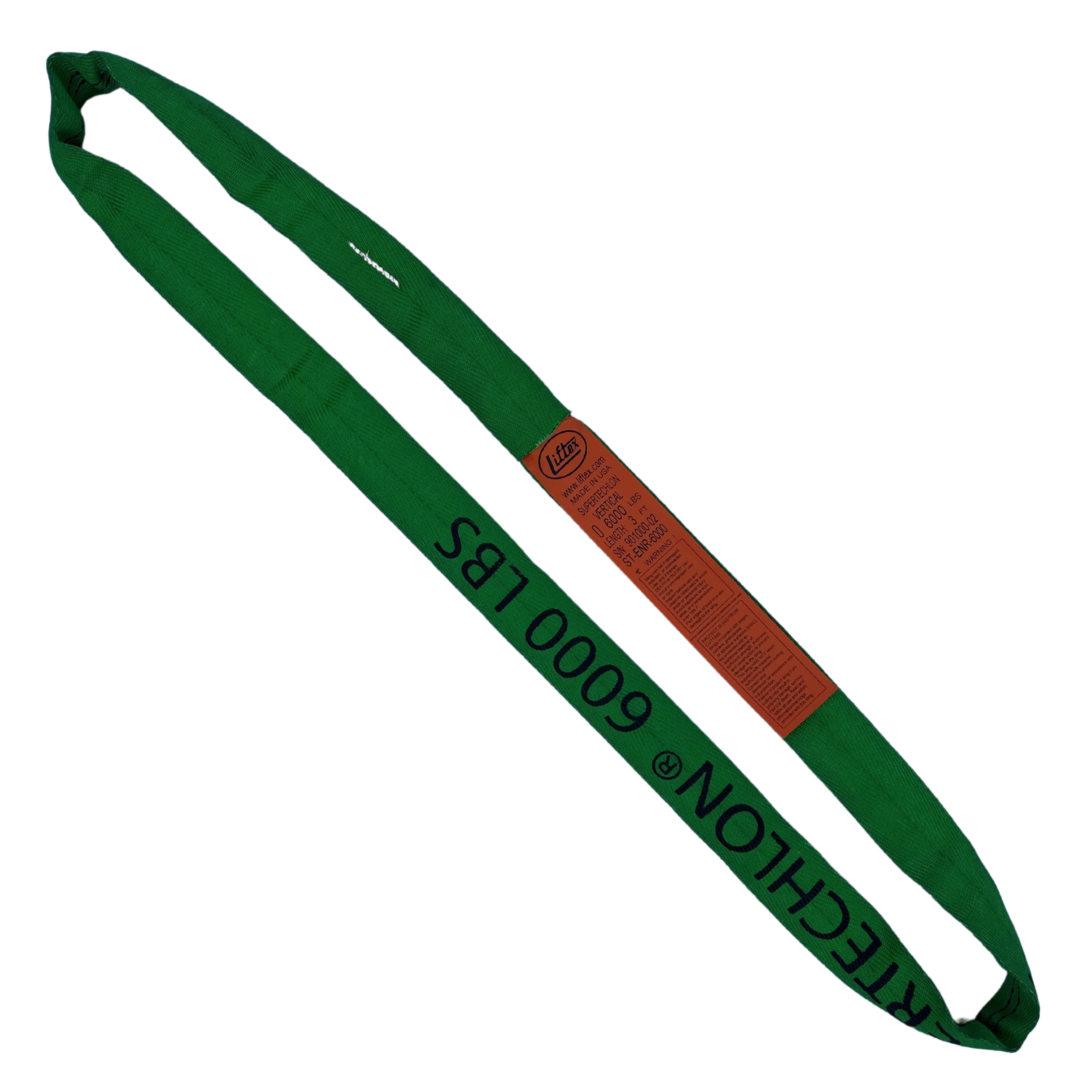 Liftex® / STENR-6K / Green SuperTechlon® Endless Round Sling / 6,000 lbs WLL
