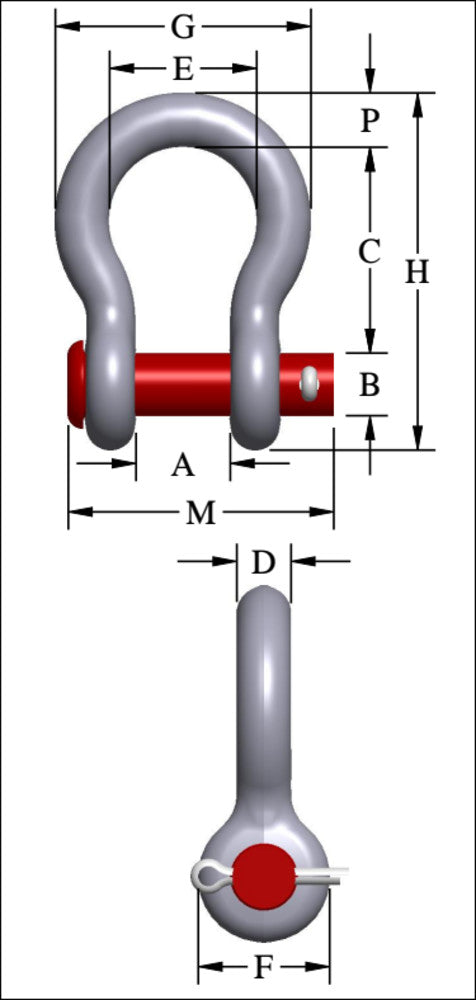 Crosby G-213 Round Pin Anchor Shackle - Image 4