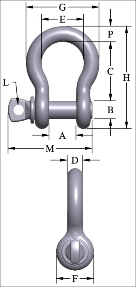 Crosby G-209A Alloy Screw Pin Anchor Shackle - Image 4