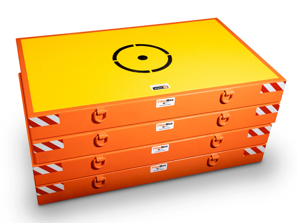 DICA FiberMax FRP crane pad supporting a mobile crane outrigger float on a construction site