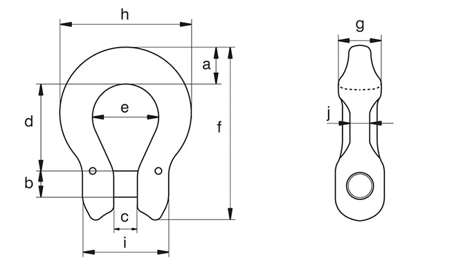 Green Pin CO Omega Link Grade 8 diagram
