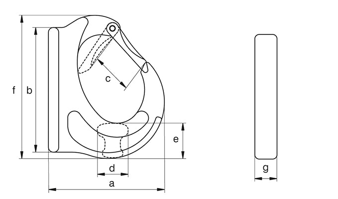 Green Pin GH Excavator Hook dimension diagram