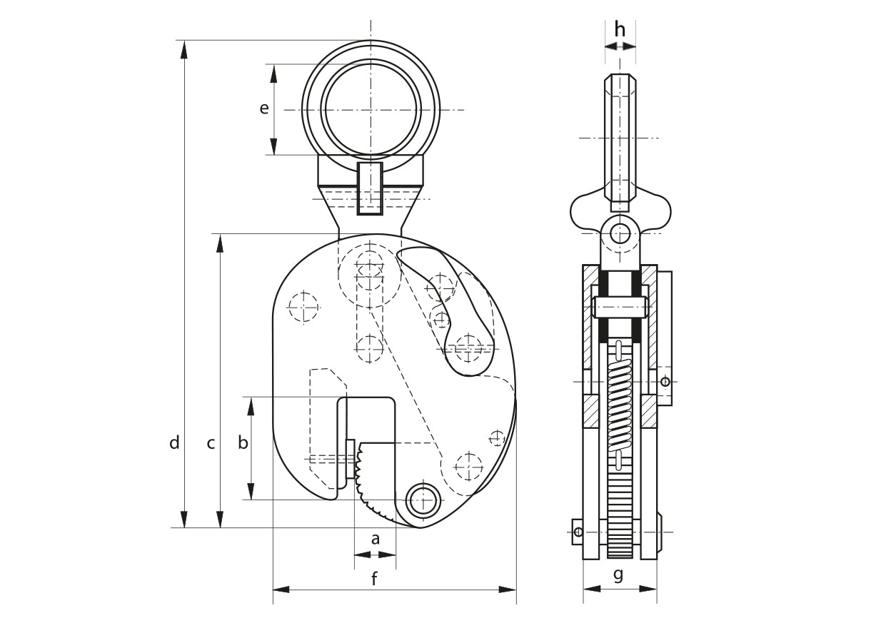 Green Pin P-6625 U-Type Lifting Clamp diagram