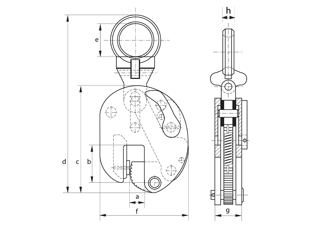 Green Pin BigMouth P-6626 U-Type Lifting Clamp diagram