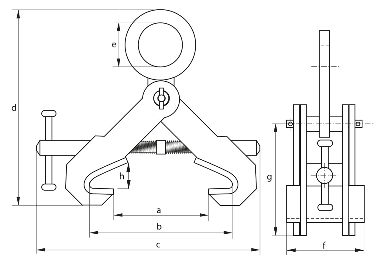 Green Pin BigMouth P-6686 H-Type Beam Clamp diagram