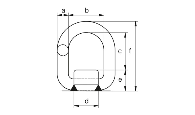 Green Pin PAS Weld-On Transport Ring diagram