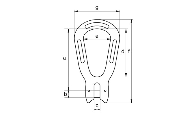 Green Pin UMP Pear Shaped Link - dimensional diagram