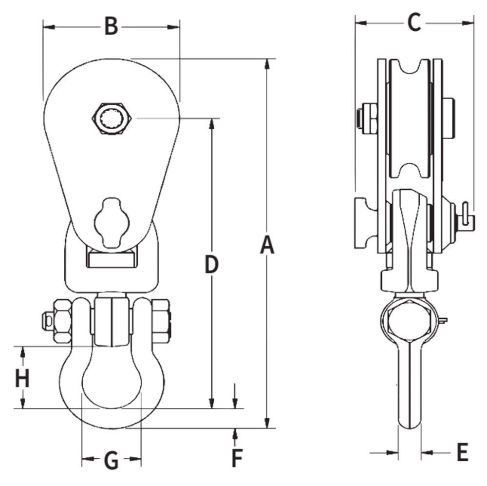 Crosby McKissick 419 Snatch Block with Shackle - Image 2