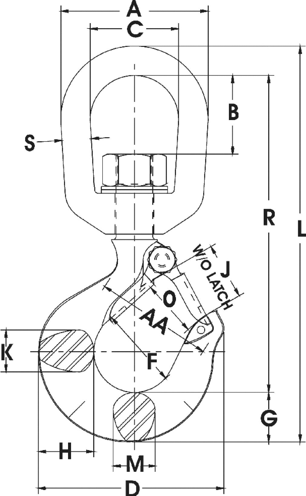 Crosby L-322AN Alloy Swivel Hook with Latch - Image 4