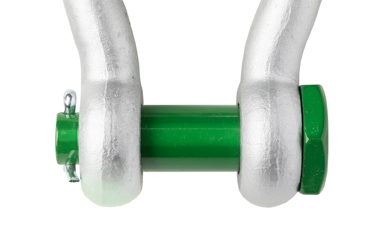 Green Pin Bow Shackle SCP screw bolt sitting flush within the body width — manufacturer product photo