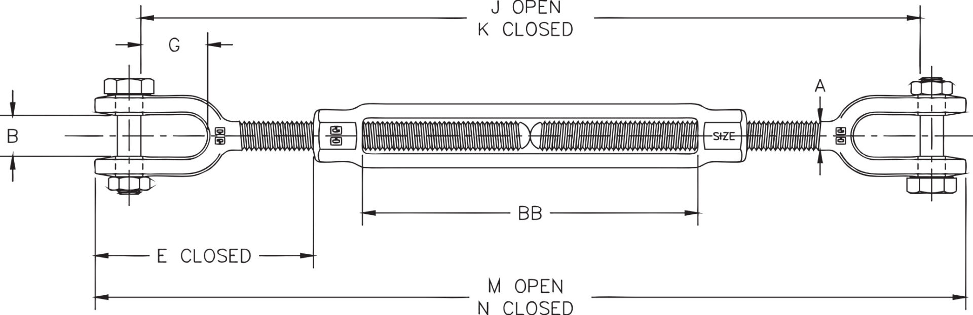 Crosby HG-228 Jaw and Jaw Turnbuckle - Image 7