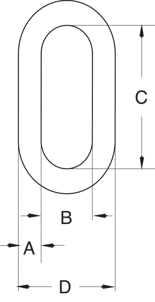 Crosby G-340 / S-340 Weldless End Link dimensional diagram