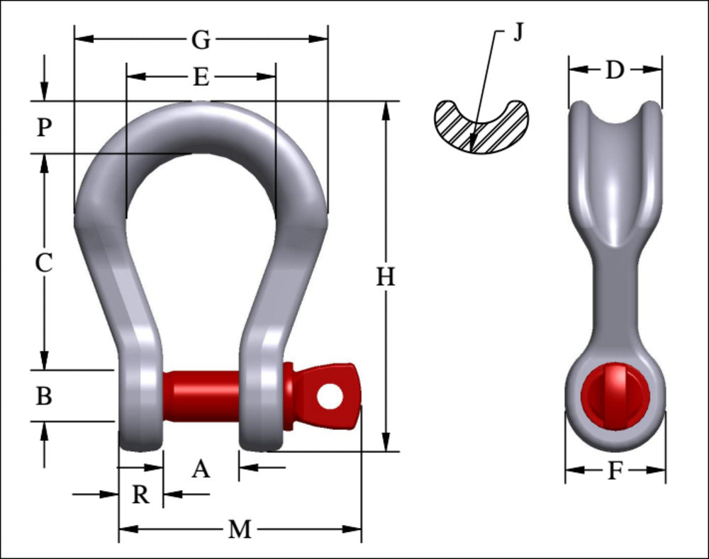 Crosby G-2169 Screw Pin Wide Body Sling Shackle - Image 3